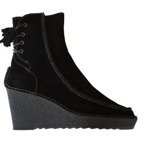Pons Quintana Menorca Ankle Boots Black Wedge